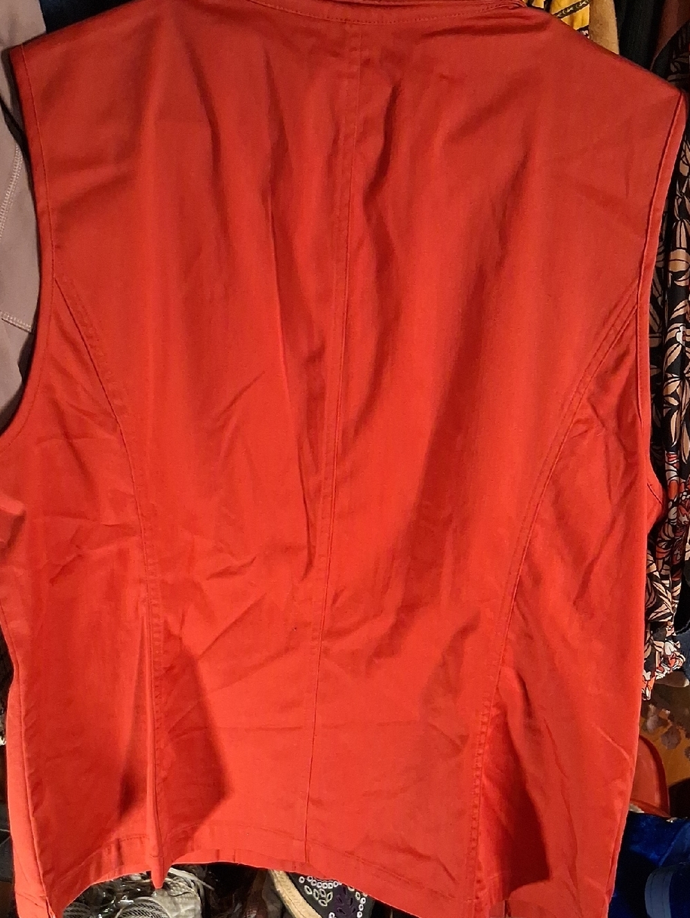 units Red Button-Front Sleeveless Utility Vest - Picture 7 of 7